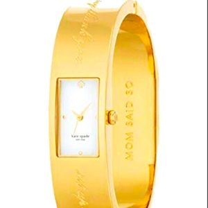 Kate Spade “Mother Day” Pearl Dial Gold Carousel Bangle Watch